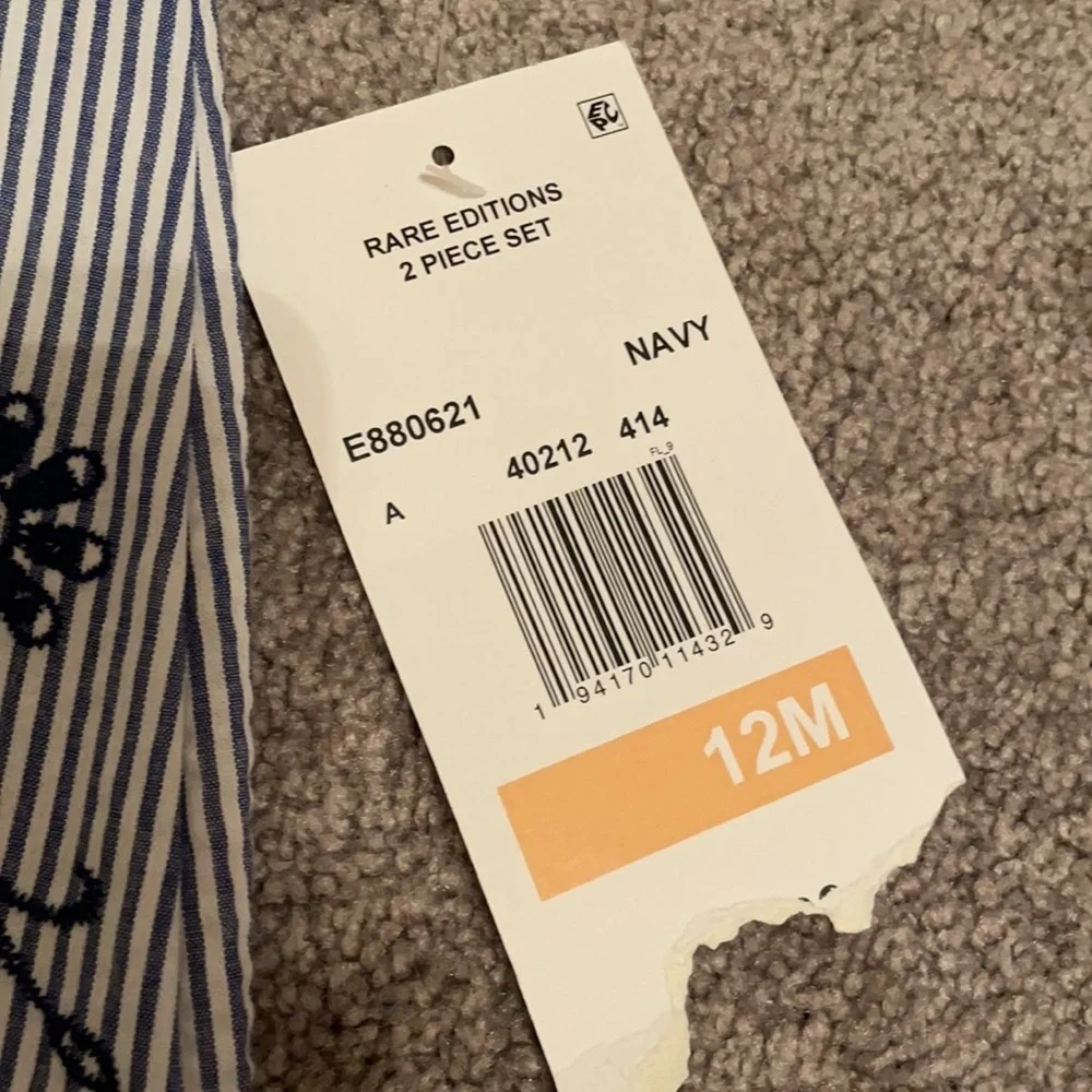 Rare Editions Navy Stripe Set